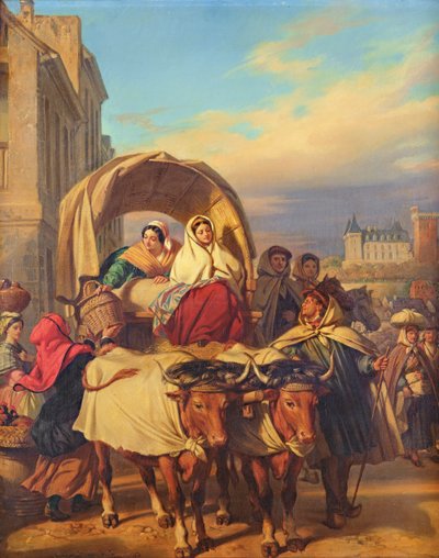 Returning to the Pau Market, 1860 by Eugene Deveria